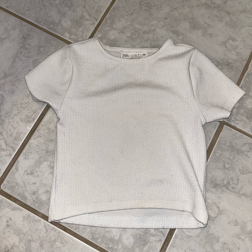 Zara Cream Ribbed Top